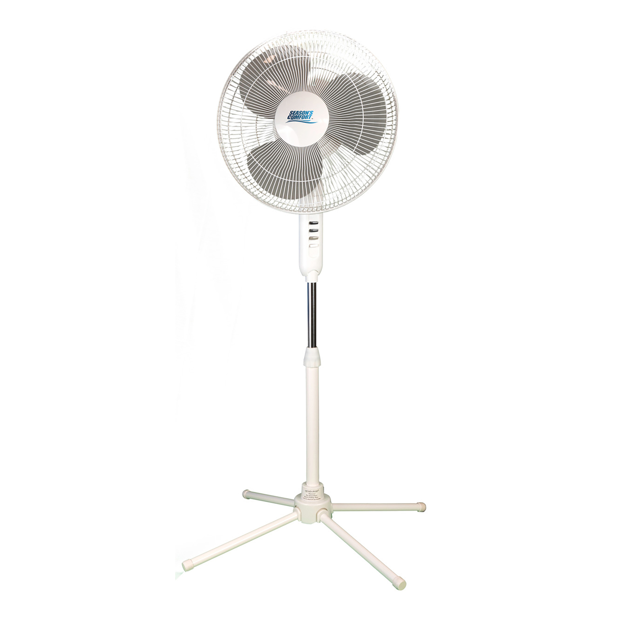 Seasons Comfort 16in. Oscillating Fan — Pedestal Base, 3 Speeds, Adjustable Height, Model# WMTFPD16
